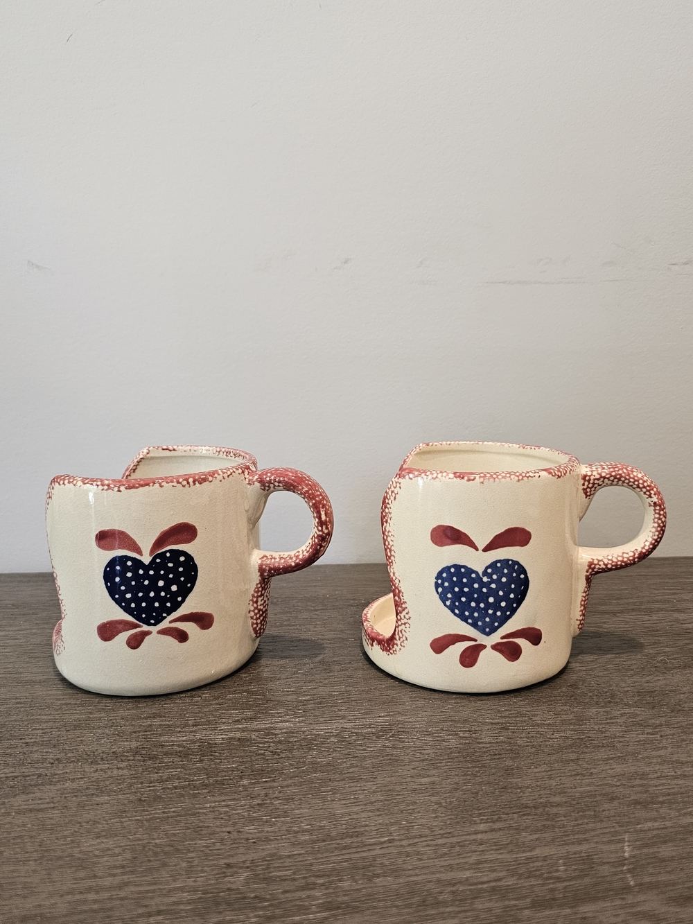 Vintage 1997 Hermitage Pottery Chamber Lamp Candle Holders Set of 2